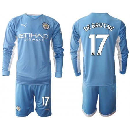 Completo Calcio Manchester City Kevin De Bruyne 17 Bambino Divisa Prima 2021-2022 ML